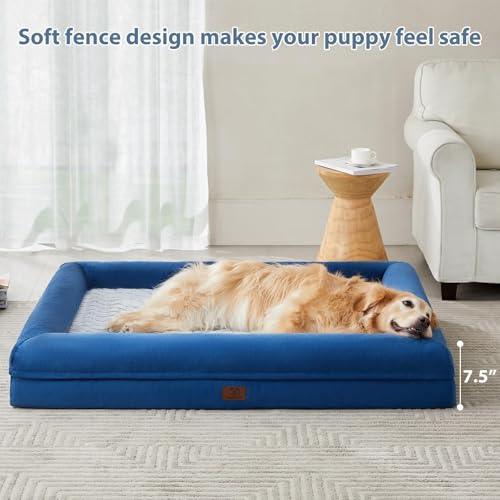 WNPETHOME Waschbare Hundebetten für große Hunde, XL-Hundesofa, orthopädisches Hundesofabett mit abnehmbarem und wasserdichtem Bezug, extra großes Hundebett mit Nackenrollen zum Schlafen, große