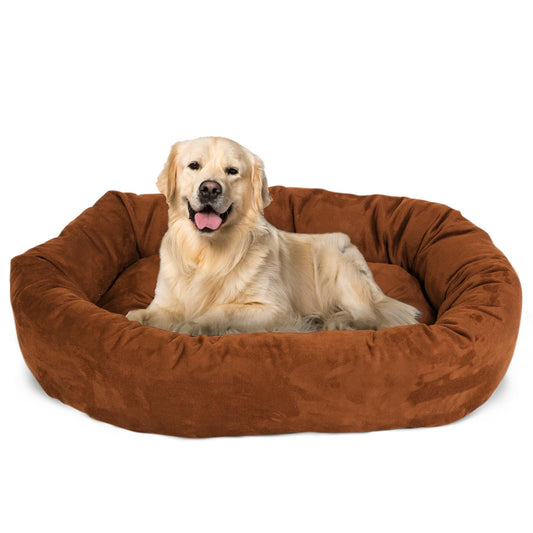 Majestic Pet Hundebett in Bagel-Form, 101,60 cm, rostfarben, Wildleder, Products