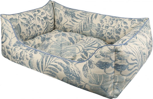 Dandy Dog Hundebett Flora Topaz - abziehbar Bezug und Füllung waschbar robuste kuschelige Leinenoptik hochwertige Qualität Made in Germany - Größe XL